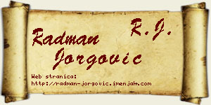 Radman Jorgović vizit kartica